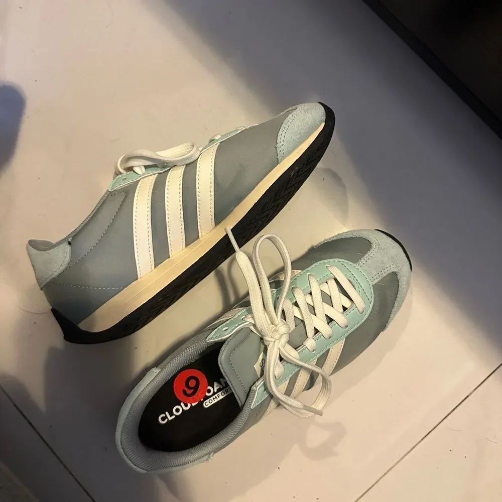 adidas Women's Athletic Shoes - Light Blue and White